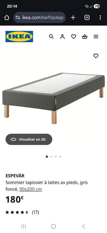 Espevar eenpersoonsbed Ikea stoffeerder 90x200cm
 beschikbaar voor biedingen