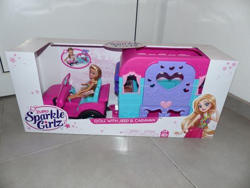 Caravan & Jeep  met pop - Zuru Sparkle, Kinderen en Baby's, Speelgoed | Poppen, Nieuw, Barbie, Ophalen of Verzenden