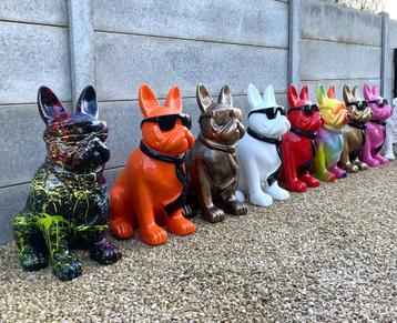 Tuinbeeld Franse Bulldog H 80cm / verschillende kleuren, Enlèvement, Neuf, Autres matériaux, Animal