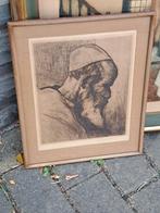 gravure homme arabe signe gustave flasschoen, Antiek en Kunst, Kunst | Etsen en Gravures, Ophalen of Verzenden