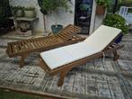 Ligstoel teak: 2 beschikbaar, Ophalen, Zo goed als nieuw, Verstelbaar