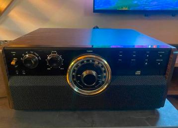 Platenspeler met radio en bluetooth en cd bijna niet gebruik, Enlèvement, Comme neuf, Tourne-disque