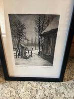 Ets E. De Cooman Niekens woning,, Antiek en Kunst, Kunst | Etsen en Gravures, Ophalen