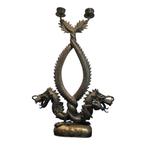 Antieke Chinese draken kandelaar collectors item, Antiek en Kunst, Ophalen of Verzenden