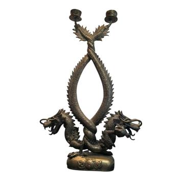 Antieke Chinese draken kandelaar collectors item beschikbaar voor biedingen