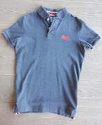 Donkergrijze T-shirt polo merk Superdry - maat S, Gris, Enlèvement ou Envoi, Porté, Taille 46 (S) ou plus petite