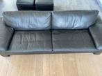 zetel  leder, Huis en Inrichting, Ophalen, Gebruikt, Zwart leder, Rechte bank