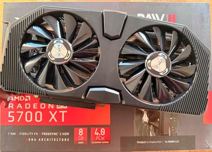 XFX Radeon RX 5700 XT RAW II, Computers en Software, Videokaarten, Zo goed als nieuw, AMD, PCI-Express 4.0, GDDR6, HDMI, DisplayPort