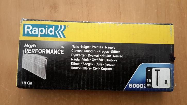 Lot / partij dozen RAPID Brads 15mm 5000 stuks ( NIEUW ), Doe-het-zelf en Bouw, Gereedschap | Machine-onderdelen en Toebehoren
