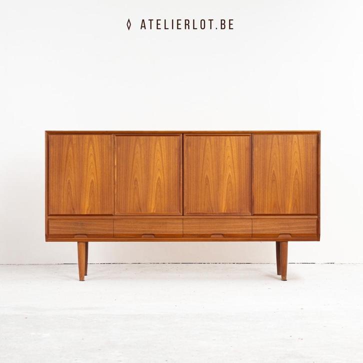 Design sideboard H. Kjaernulf, Huis en Inrichting, Kasten | Wandmeubels, Zo goed als nieuw, 100 tot 150 cm, 200 tot 250 cm, Ophalen