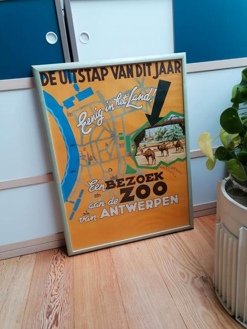 Poster/affiche Zoo Antwerpen (vintage), Collections, Posters & Affiches, Utilisé, Animal et Nature, Affiche ou Poster pour porte ou plus grand