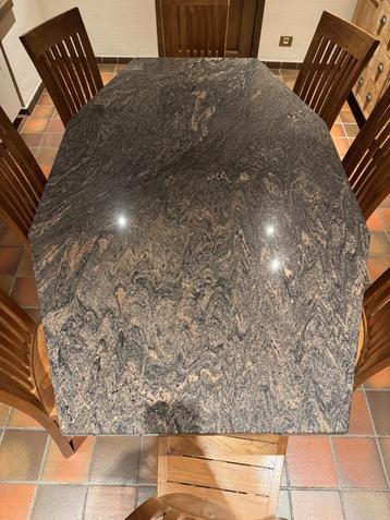 Table à manger en granit massif - octogonale - 120x200 cm, Maison & Meubles, Tables | Tables à manger, Comme neuf, 100 à 150 cm