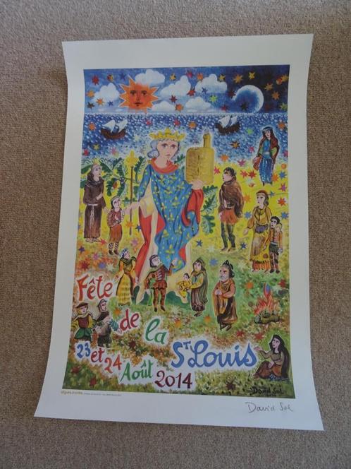 Gravure van het feest van Saint-Louis 2014 in AIGUES-MORTES, Antiek en Kunst, Kunst | Etsen en Gravures, Ophalen of Verzenden