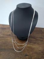 Retro '70s ketting zilverkleurig en zwart, Handtassen en Accessoires, Kettingen, Kunststof, Verstelbaar, Nieuw, Ophalen of Verzenden