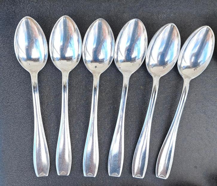 3 x set de 6 cuillères à café en métal argenté Wiskemann, Antiquités & Art, Antiquités | Couverts, Enlèvement ou Envoi