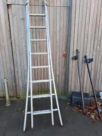 Uitschuifbare ladder aluminium 2 x 8 treden., Doe-het-zelf en Bouw, Ophalen of Verzenden, Gebruikt, Ladder