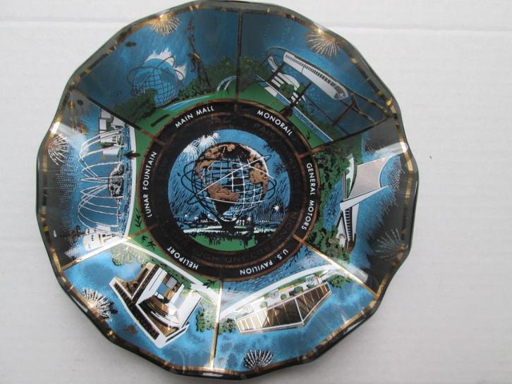 Glasschale Weltausstellung New York 1964/1965, Antiek en Kunst, Antiek | Glaswerk en Kristal, Ophalen of Verzenden