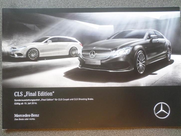 Mercedes CLS Final Edition Brochure, Boeken, Auto's | Folders en Tijdschriften, Mercedes, Ophalen of Verzenden
