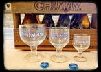 Set van 3 blauwe chimay glazen 8cl 18cl 25cl, Ophalen of Verzenden, Nieuw, Bierglas