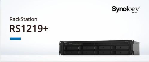 Synology RS1219+ — NAS-rack met 8 sleuven en harde schijf, Computers en Software, Routers en Modems, Zo goed als nieuw, Ophalen of Verzenden