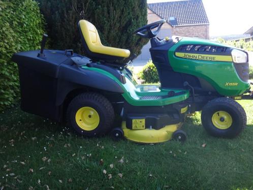 John Deere tractormaaier, Tuin en Terras, Zitmaaiers, Zo goed als nieuw, 90 tot 120 cm, Elektrische starter, Mulchfunctie, Opvangbak