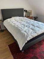 Donkergrijze Boxspring twijfelaar + matras, Huis en Inrichting, Slaapkamer | Boxsprings, Ophalen, Zo goed als nieuw, Twijfelaar