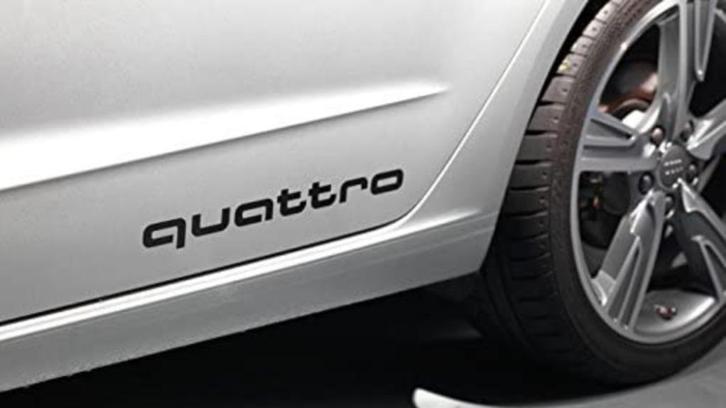 Audi quattro logo sticker, Auto diversen, Tuning en Styling, Ophalen of Verzenden