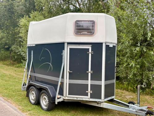 Humbaur twee-paards trailer, Dieren en Toebehoren, Paarden en Pony's | Trailers en Aanhangwagens, Gebruikt, 2-paards trailer, Hout