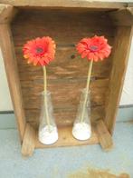 VAAS VINTAGE 1990 TAPS 18,5x dia 7,5 cm Gerbera set 2 stuks, Antiek en Kunst, Verzenden