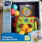 V-tech kiekeboe knuffel kubus, Kinderen en Baby's, Ophalen, Zo goed als nieuw, 0 tot 6 maanden