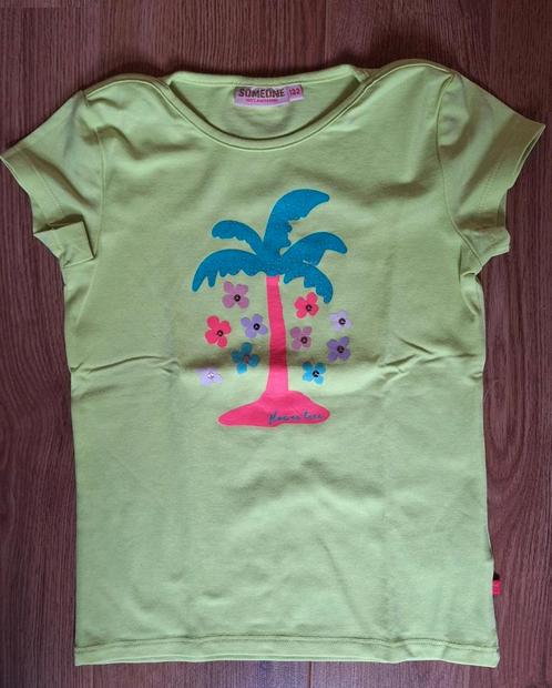 Someone fluogele shirt palmboom 122, Kinderen en Baby's, Kinderkleding | Maat 122, Gebruikt, Meisje, Shirt of Longsleeve, Ophalen of Verzenden