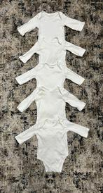 Set van 5 witte rompertjes met lange mouwen maat 62, Kinderen en Baby's, Babykleding | Maat 62, Verzenden, Zo goed als nieuw, Jongetje of Meisje