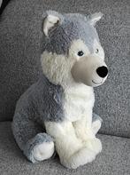 grote knuffel hond grijs/wit, Ophalen of Verzenden, Zo goed als nieuw, Hond