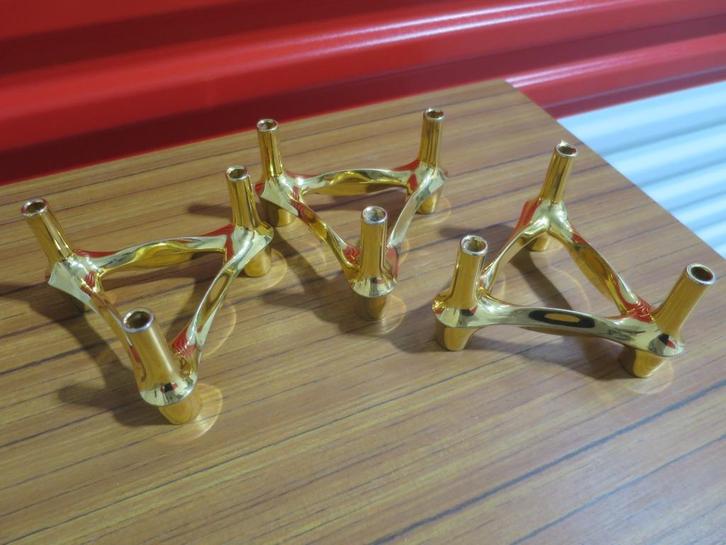 NAGEL - 3 X BMF STOFF NAGEL kandelaars - 1970, Antiek en Kunst, Antiek | Kandelaars, Overige materialen, Ophalen of Verzenden