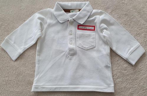 Polo blanc à longues manches - Taille 62 - Benetton - NEUF, Enfants & Bébés, Vêtements de bébé | Taille 62, Neuf, Garçon, Chemise ou Chemisier