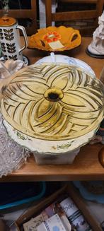 amberkleurige glazen fruitschaal of schaal, Antiek en Kunst, Ophalen