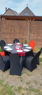 Zwarte stretch stoelhoezen te Huur, Hobby en Vrije tijd, Ophalen, Gebruikt