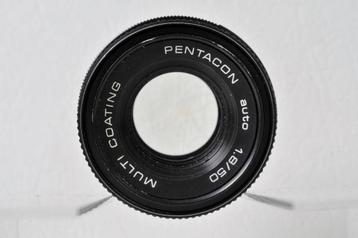 Pentacon 50mm 1.8 lens + lensdop beschikbaar voor biedingen