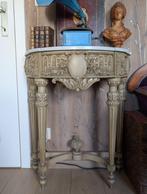 Console Demi lune de style Louis XVI - Meuble ancien marbre, Ophalen