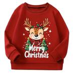 Pull de Noël taille 110 (5Y) - Rouge avec imprimé wapiti, Enlèvement ou Envoi, Neuf, Fille, Pull ou Veste