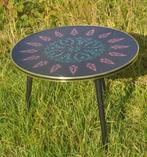 table de salon ronde vintage, Moins de 50 cm, Enlèvement ou Envoi, Utilisé, Vintage