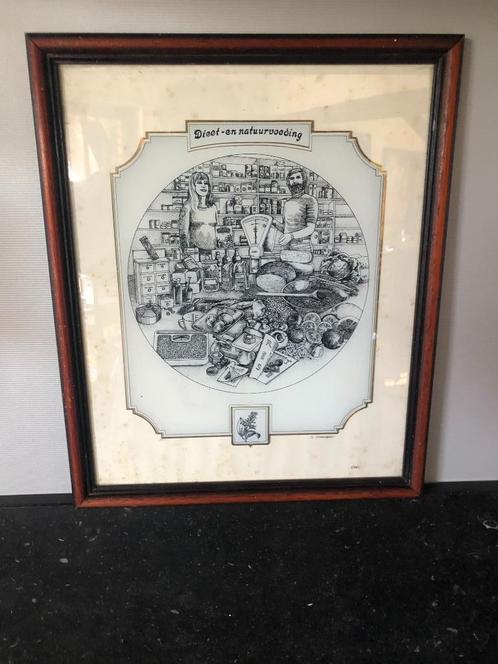 glasgravure Gerard Swaenepoel dieet-en natuurvoeding, Antiek en Kunst, Curiosa en Brocante, Ophalen