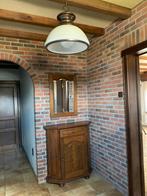 Eiken kast, 90 x 100 x 30, met bijhorende spiegel, 55 x 80, Ophalen, Zo goed als nieuw