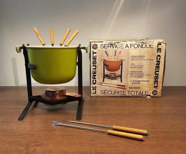 Ler Creuset Enzo Mari Fondue, Huis en Inrichting, Keuken | Potten en Pannen, Gebruikt, Overige typen, Gietijzer, Ophalen of Verzenden