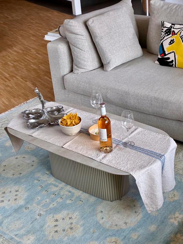 Chemin de table en lin par Fiorirà un giardino, Maison & Meubles, Nappes, Neuf, Rectangle, Intérieur, Extérieur, Enlèvement ou Envoi