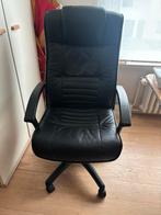 Zwarte comfortabele bureaustoel in similileer, Huis en Inrichting, Ophalen, Gebruikt, Zwart, Bureaustoel