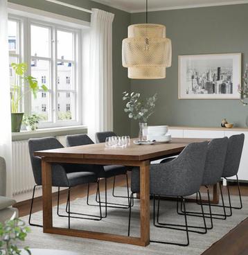  MÖRBYLÅNGA Tafel ,  220x100cm met 8 stoeken beschikbaar voor biedingen