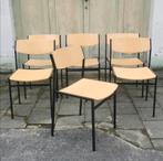 6 Chaises pour salle à manger en bois clair et structure mét, Enlèvement ou Envoi, Comme neuf, Bois