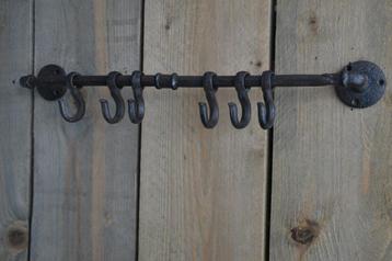 Kapstok-handdoekrek met haken gietijzer Landelijk stoer beschikbaar voor biedingen