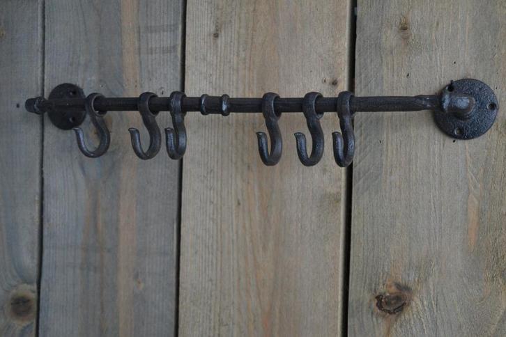 Kapstok-handdoekrek met haken gietijzer Landelijk stoer, Huis en Inrichting, Woonaccessoires | Kapstokken, Nieuw, Wandkapstok